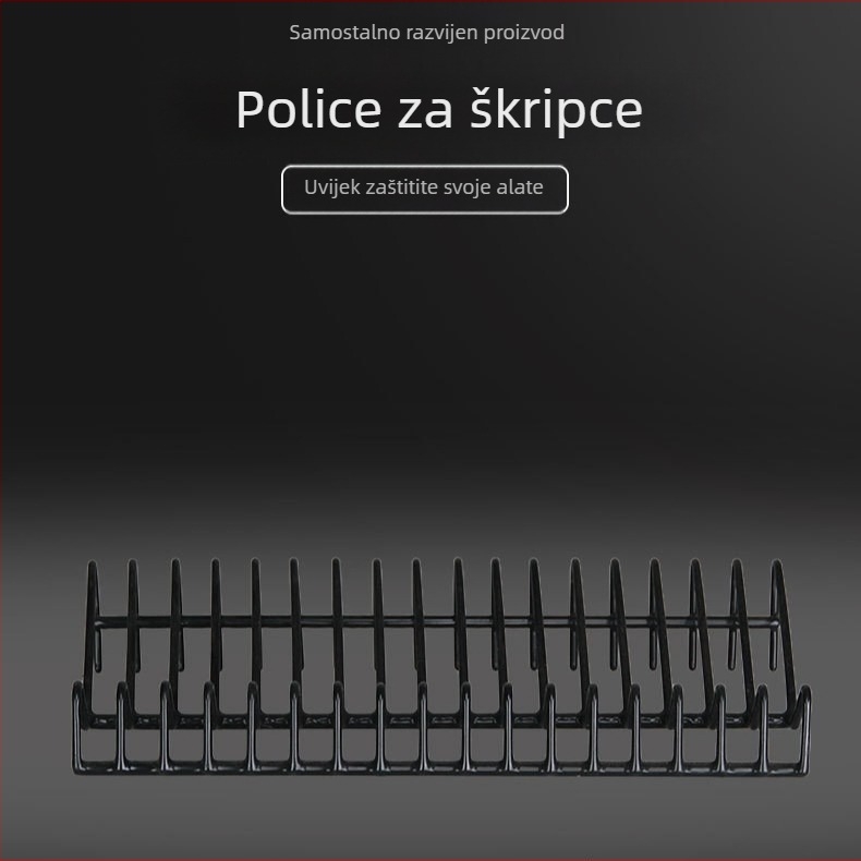 Stolni stalak za alat od kovanog željeza, bez bušenja, 15 odjeljaka za skladištenje