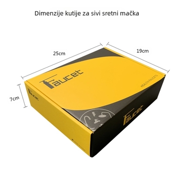 Luckcat miješajući slavina za drez s mehaničkim ramenom, topla i hladna voda, nehrđajući čelik, keramički patron, 360° okret