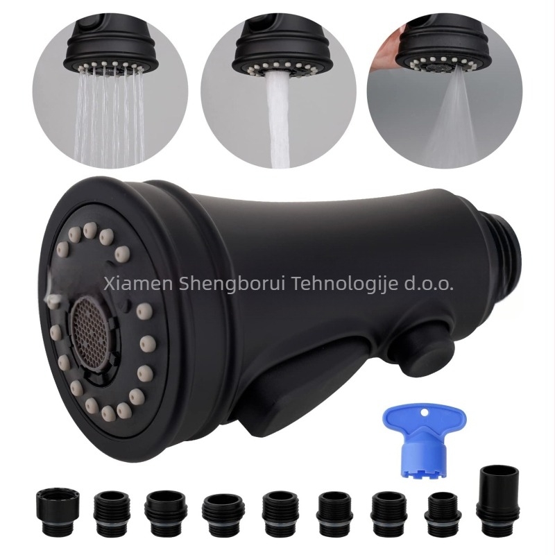 Kuhinjska glava slavine s povlačenjem, model 61025, ABS, keramički jezgreni ventil, 3 funkcije, CUPC certifikat