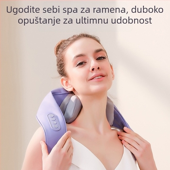 SL-Z9 punjajući masažer za vrat i ramena, s 6 glava, toplinski kompres, infracrvena terapija i tajmer