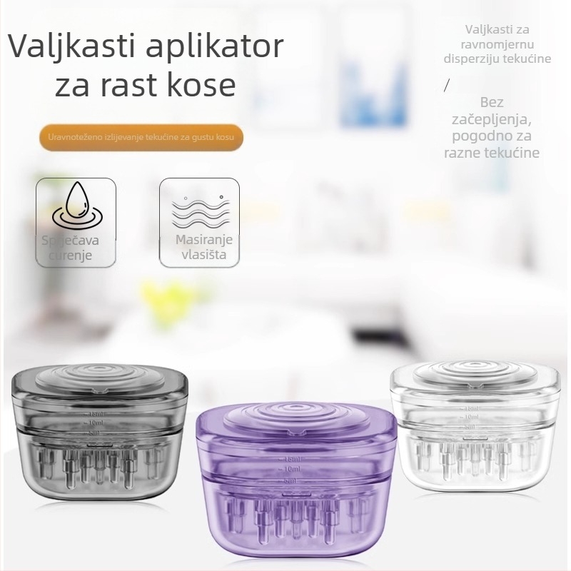 Smooth Hair XF-1 aplikator za lijekove na vlasištu s kvadratnim prozirnim vodičem češljićem – 38 g, kontrola ulja, smirenje vlasišta, masažna glava s esencijom za rast kose