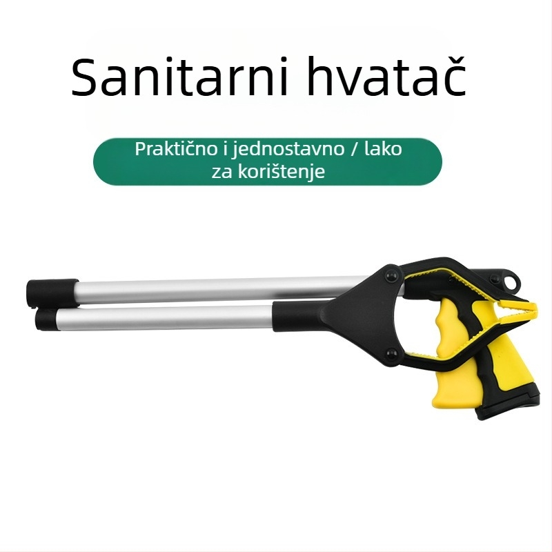 Sanitarni klip, sklopivi alat za sakupljanje otpada, aluminijska zlitina + ABS + najlon + PP vlakna, plastična ručka