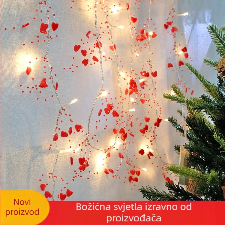 LED niz s perlicama za Božić, 20 LED, dekorativno osvjetljenje za sobu