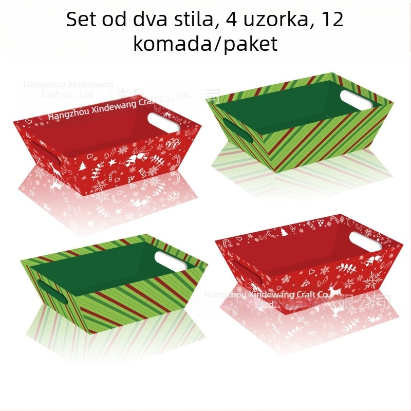 Xindeli Poklon kutija od papira sa košaricom i pladnjem – 250 g bijeli karton, kompozitni papir, poklon ambalaža, podrijetlo Zhejiang