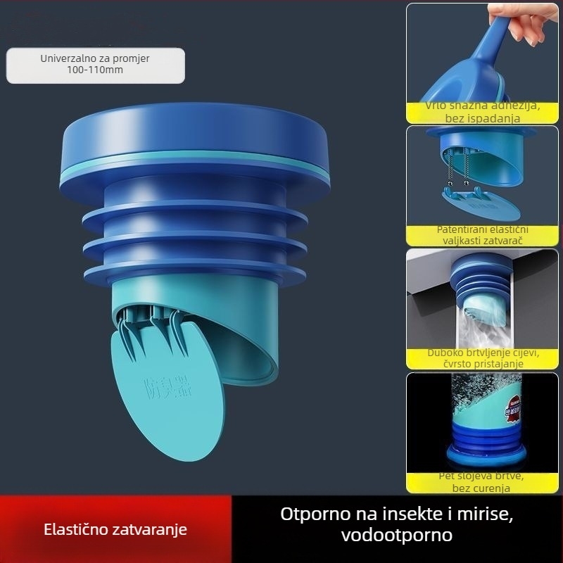 Tijesni prsten za flanšu toaleta s ventilom – protiv povratnog protoka, kontrola mirisa, debeli gumeni prsten, Makin