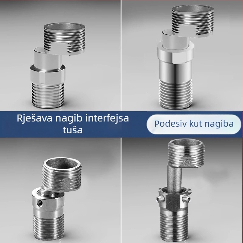 Tuš slavina s podesivim teleskopskim zakrivljenim nogama, produženi kut, bakreno tijelo, spoj