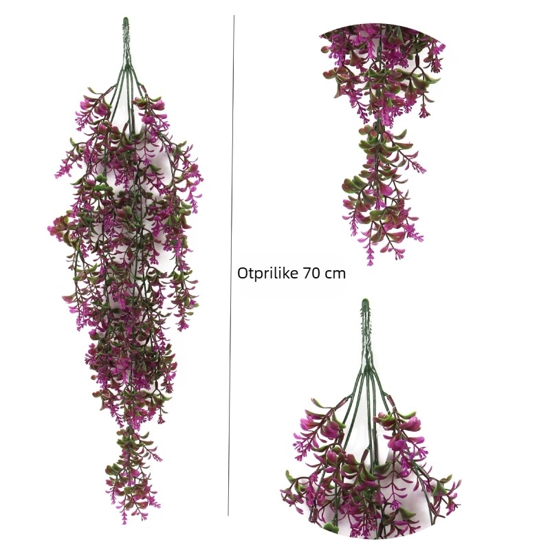 Umjetna biljka od ratana za zidno vješanje – simulirana biljka, plastične cvjetove, polumanualna izrada