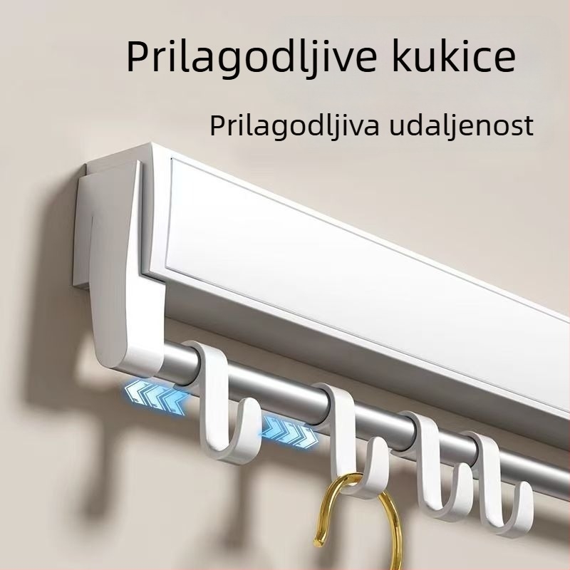 Vješalica za sušenje odjeće s jednim stupom, instalacija bez bušenja, moderni minimalistički stil, ABS+ aluminijska cijev