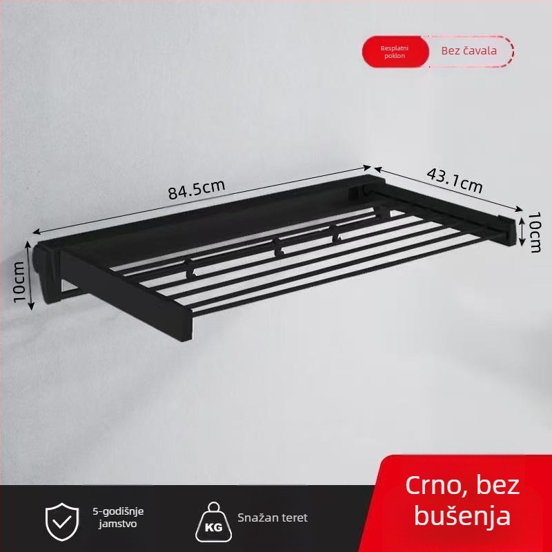 Vješalica za sušenje odjeće s jednim stupom, instalacija bez bušenja, moderni minimalistički stil, ABS+ aluminijska cijev