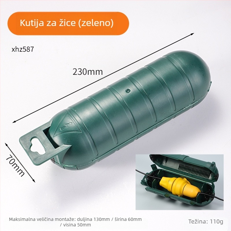 Vanjska vodootporna kutija za kabelske spojeve s jednim ulazom i jednim izlazom, plastična, visoke čvrstoće