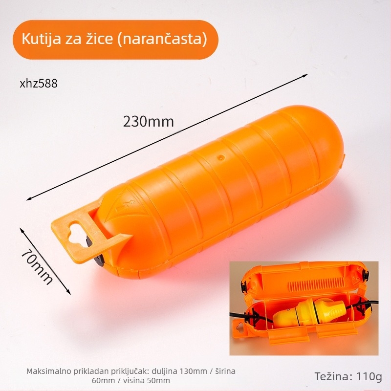 Vanjska vodootporna kutija za kabelske spojeve s jednim ulazom i jednim izlazom, plastična, visoke čvrstoće