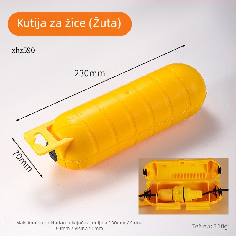 Vanjska vodootporna kutija za kabelske spojeve s jednim ulazom i jednim izlazom, plastična, visoke čvrstoće