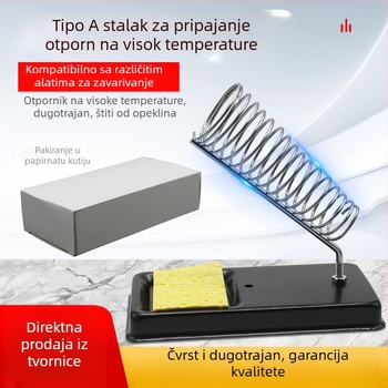 Stalak za lemilicu, potpuno metalni, V-oblik okvira, višenamjenski, držač spužve