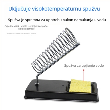 Stalak za lemilicu, potpuno metalni, V-oblik okvira, višenamjenski, držač spužve