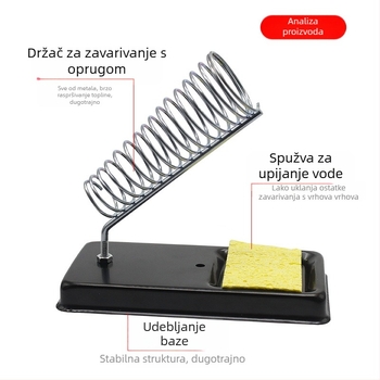 Stalak za lemilicu, potpuno metalni, V-oblik okvira, višenamjenski, držač spužve