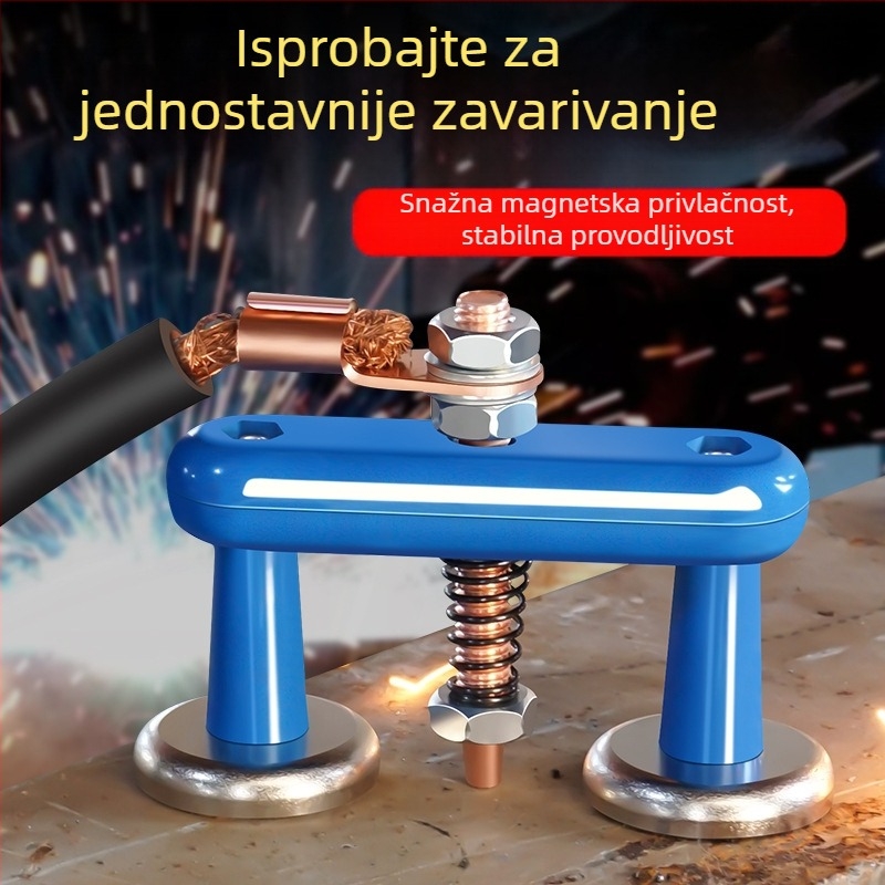Pomoć za zavarivanje: snažan magnetni uzemljivački držač s fiksiranim željeznim vrhom