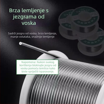 Nerđajući čelik spajalački vodič s jezgrom fluksa, sadržaj fluksa 2.2, radna temperatura 280°C, pogodan za spajanje nerđajućeg čelika i litijskih baterija
