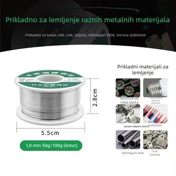 Nerđajući čelik spajalački vodič s jezgrom fluksa, sadržaj fluksa 2.2, radna temperatura 280°C, pogodan za spajanje nerđajućeg čelika i litijskih baterija