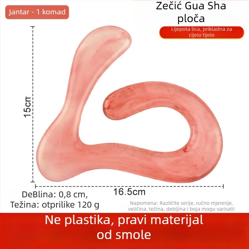 Gua Sha ploča - smola, 120 g; 500 kom.; prilagodljiva marka; moguć ispis logotipa