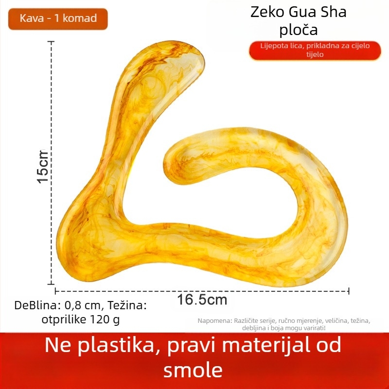 Gua Sha ploča - smola, 120 g; 500 kom.; prilagodljiva marka; moguć ispis logotipa