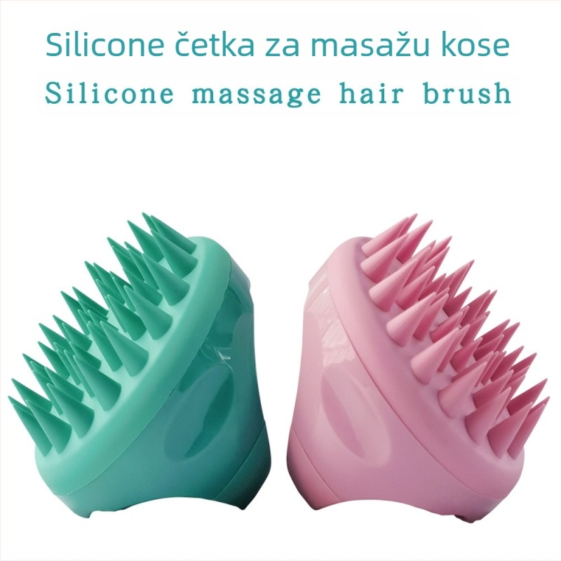 Šampon četka za masažu vlasišta – ABS + silikon gel; Brend: Little Green Dill