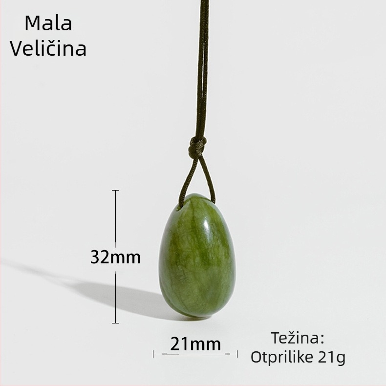 Nefrit masazni kamen – jade jaje za masažu, marka Mulsanne jade, težina 70 g, podrijetlo Liaoning, prilagodba dostupna