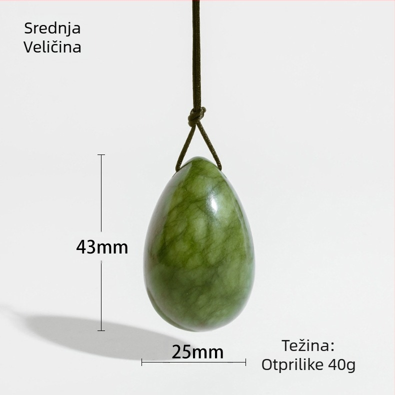 Nefrit masazni kamen – jade jaje za masažu, marka Mulsanne jade, težina 70 g, podrijetlo Liaoning, prilagodba dostupna