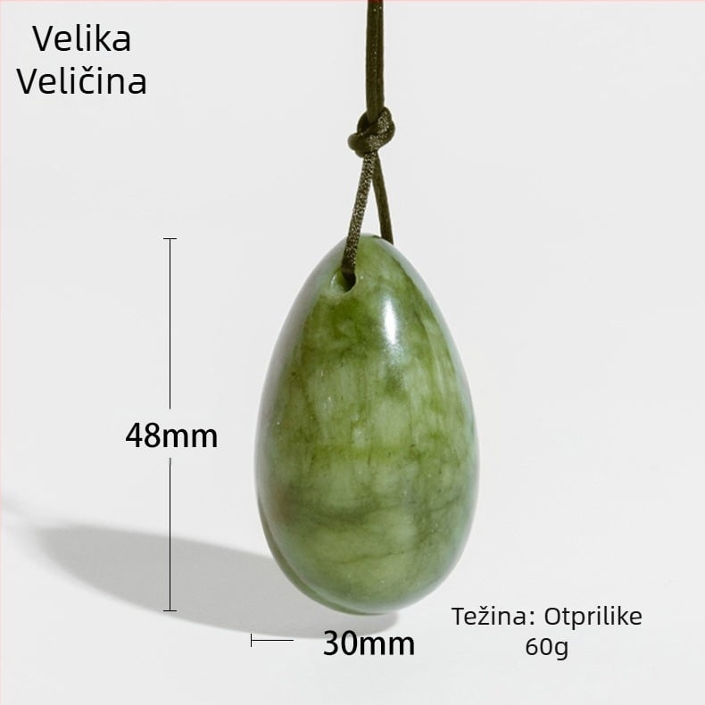 Nefrit masazni kamen – jade jaje za masažu, marka Mulsanne jade, težina 70 g, podrijetlo Liaoning, prilagodba dostupna