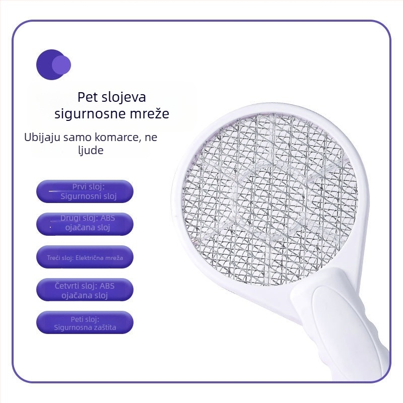 Električna hvataljka za komarce s UV lampom, aluminijska mreža, pokrivenost do 10㎡, ABS kućište, ručno elektro ubijanje