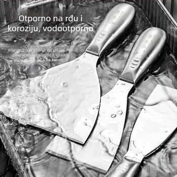 Jednokatni nož gleter od nehrđajućeg čelika, sablasta oštrica, za struganje boje sa zidova i glađenje ravnih površina