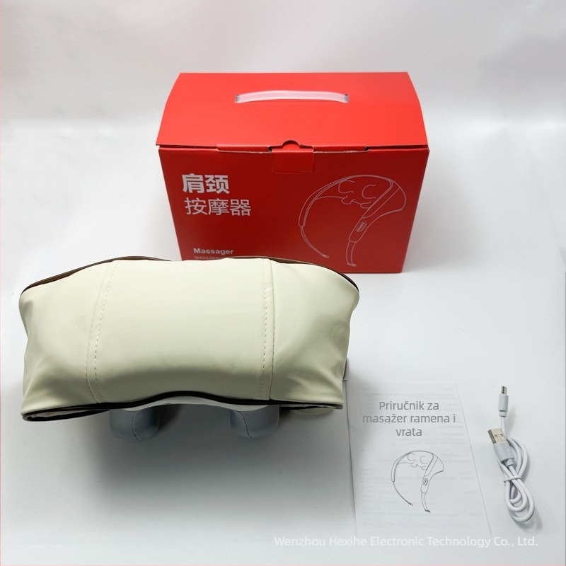 Masažer za vratnu kralježnicu za cijelo tijelo, infracrvena terapija, 6 glava za masažu, model FZ-666, punjiv, vremenski tajmer, kabelska kontrola, 3 brzine