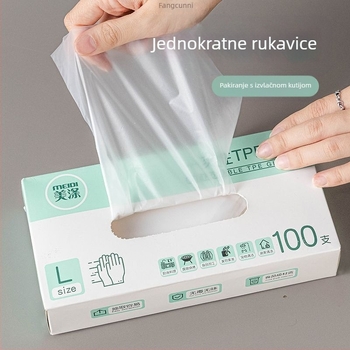 Jednokratne debeli rukavice prehrambene kvalitete za catering i kuhinju, protuklizne, s tiskanim logotipom