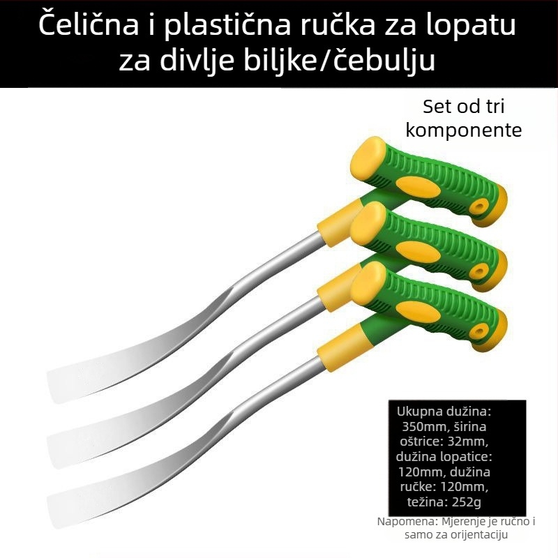 Lopata za češnjak i divlje povrće, metalna drška, glava 260 mm duga, širina 30 mm, težina glave 0,3 kg, Pro-election