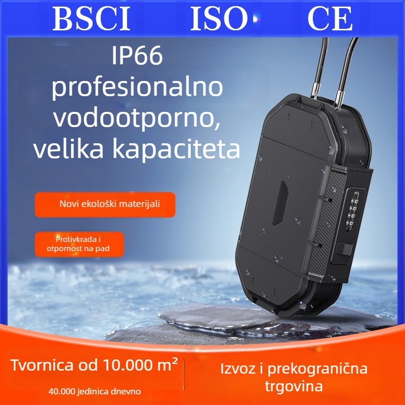 CH-828 kutija za skladištenje od ABS školjke, mehanički zaključavanje - IP66 vodootporna, čelični kabel 54,5 cm