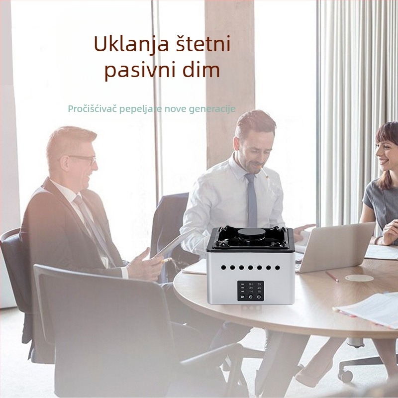 Pametan pepelnik-čišćenje zraka s negativnim jonima, za kućnu upotrebu, kompaktni keramički stolni uređaj, uklanja miris pasivnog pušenja, dojam vrhunske kvalitete
