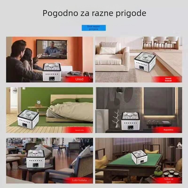 Pametan pepelnik-čišćenje zraka s negativnim jonima, za kućnu upotrebu, kompaktni keramički stolni uređaj, uklanja miris pasivnog pušenja, dojam vrhunske kvalitete