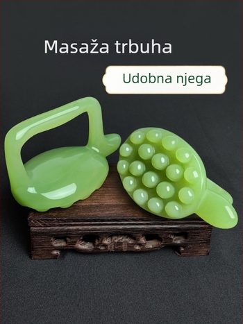 Štap za akupunkturu za masažu trbuha s meridijanskom četkom i pločom za točke – alat od smole (95 g)
