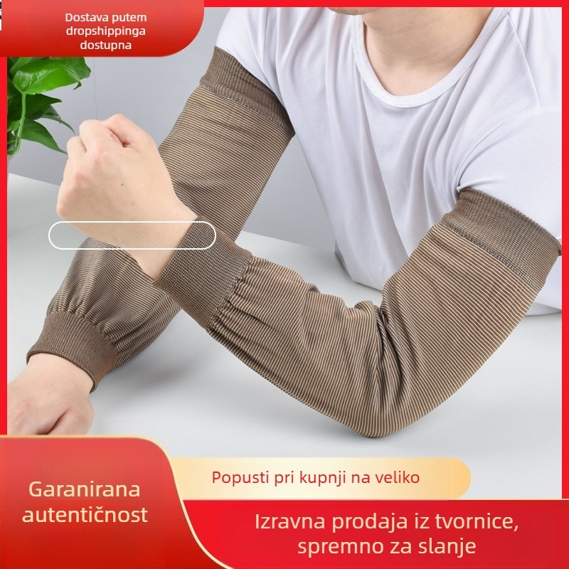 Pregača s rukavima za kuhinju, dugi elastični pleteni rukavi, slobodna veličina, jednostavan stil