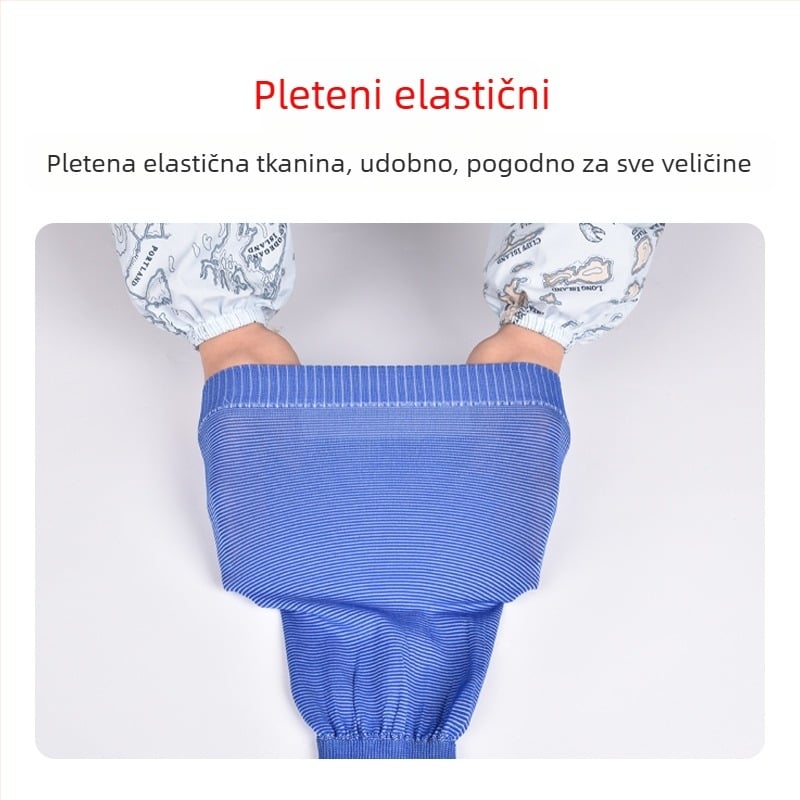Pregača s rukavima za kuhinju, dugi elastični pleteni rukavi, slobodna veličina, jednostavan stil