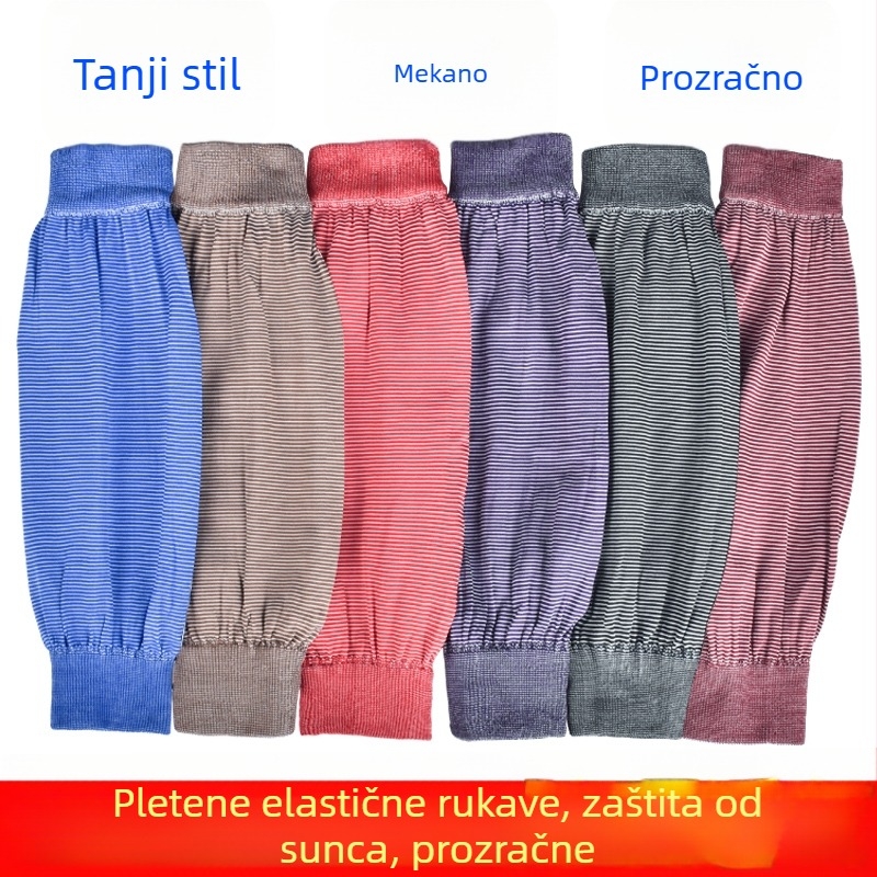 Pregača s rukavima za kuhinju, dugi elastični pleteni rukavi, slobodna veličina, jednostavan stil