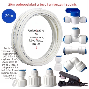 Set spojnika za filtriranje vode kroz cijevi, Model 46, materijal: prehrambeni POM, pakiranje: 1 set