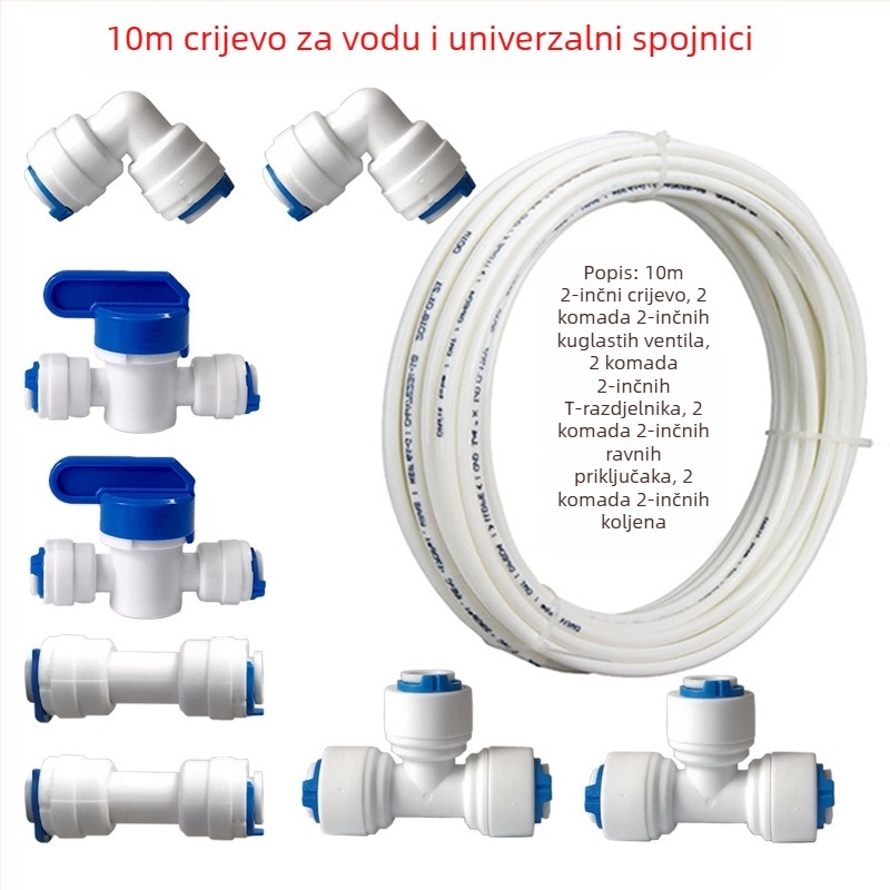 Set spojnika za filtriranje vode kroz cijevi, Model 46, materijal: prehrambeni POM, pakiranje: 1 set