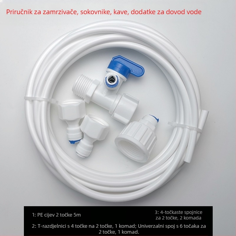 Set spojnika za filtriranje vode kroz cijevi, Model 46, materijal: prehrambeni POM, pakiranje: 1 set