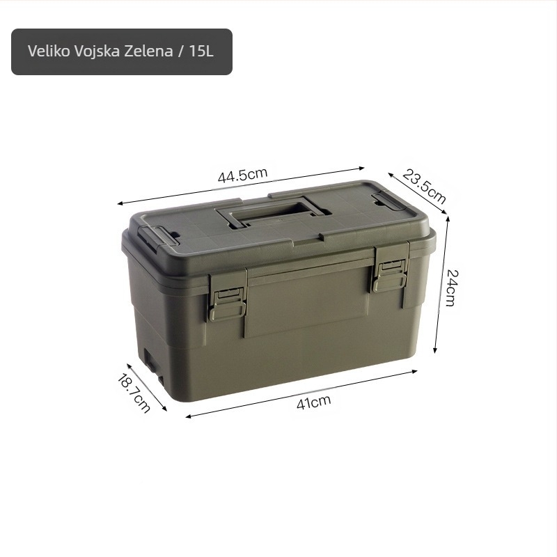 Vanjska kutija za skladištenje alata – prijenosna, otporna na prašinu, materijal: debeli PP, kapacitet 30–40 l