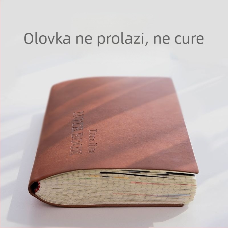 Bilježnica s PU koricom, korejska verzija, konacno povezivanje, papir od drvne celuloze, 40 g, 1–50 stranica