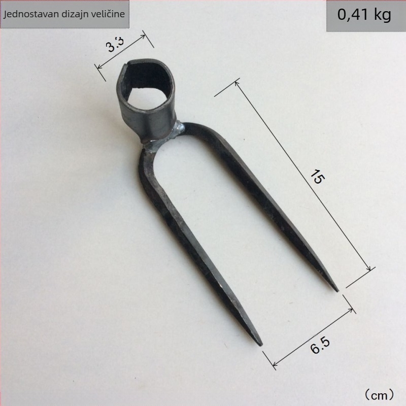 Ručna kovana glava grablja sa četiri zuba, željezna, za vrt i farmu