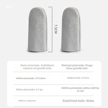 Kožne zaštitne navlake za prste, debele, termički izolirane, otporne na probijanje, protuklizne