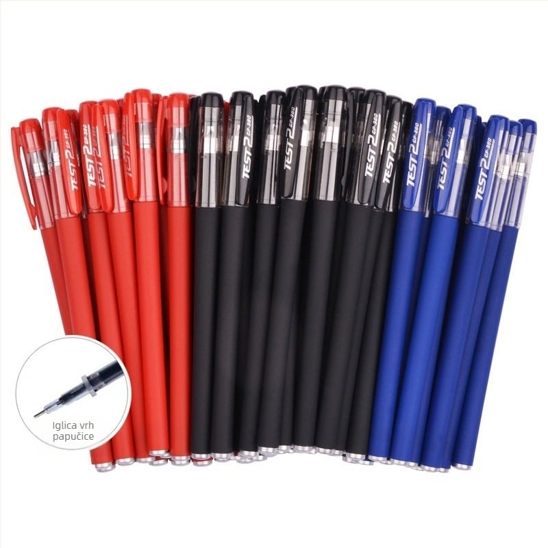 Kuglični pero s neutralnim mat završetkom za učenike — crvena i plava tinta; ispitno pisanje (Podrijetlo: Drugo; Marka: Drugo; Tisak loga: Ne)