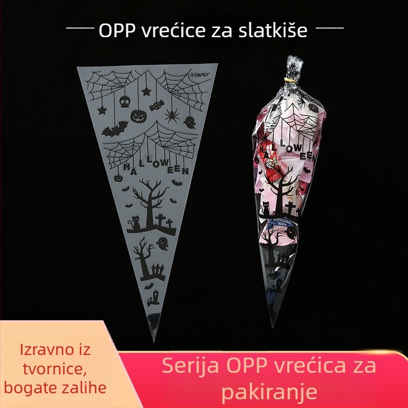 Hongbo OPP plastna trokutna vrećica za Halloween slatkiše i kekse – prilagodljivo procesiranje