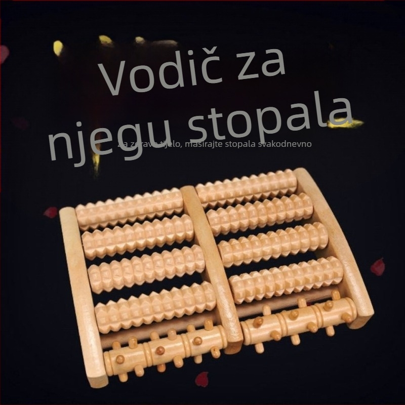 Masažer za stopala s četiri reda valjaka i magnetskim perlicama, plastično kućište, 460 g, pogodan za fitness i zdravstvenu masažu